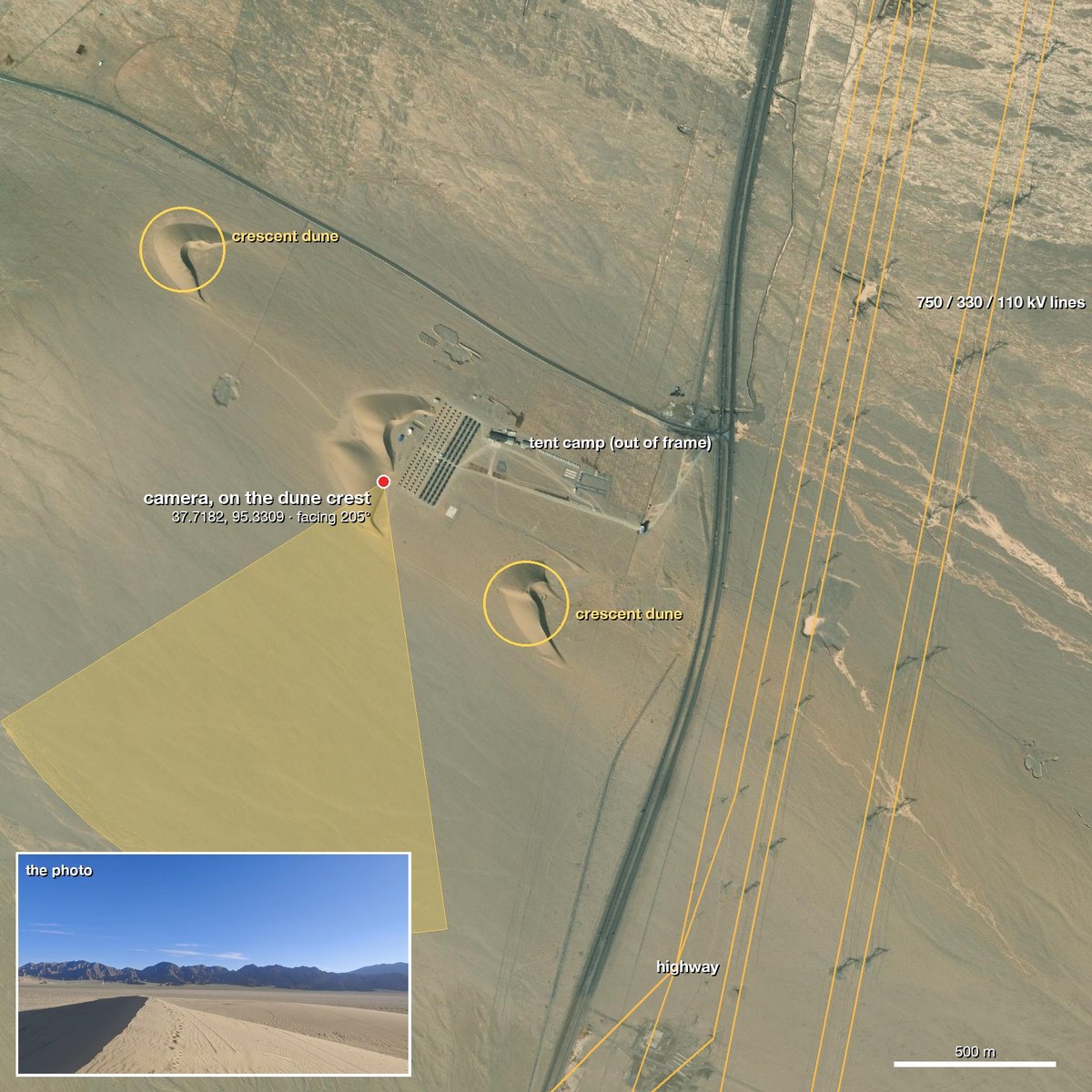 Exact highway tangent lock in Qaidam Basin